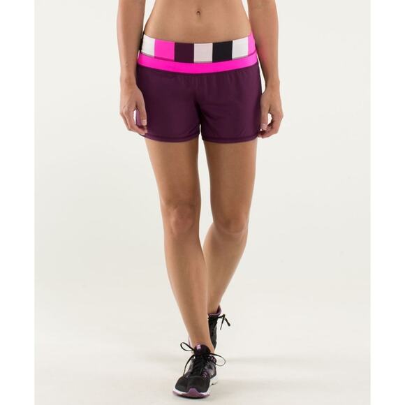 LULULEMON • Plum + Raspberry Glo Light Groovy Run Shorts - Picture 1 of 5
